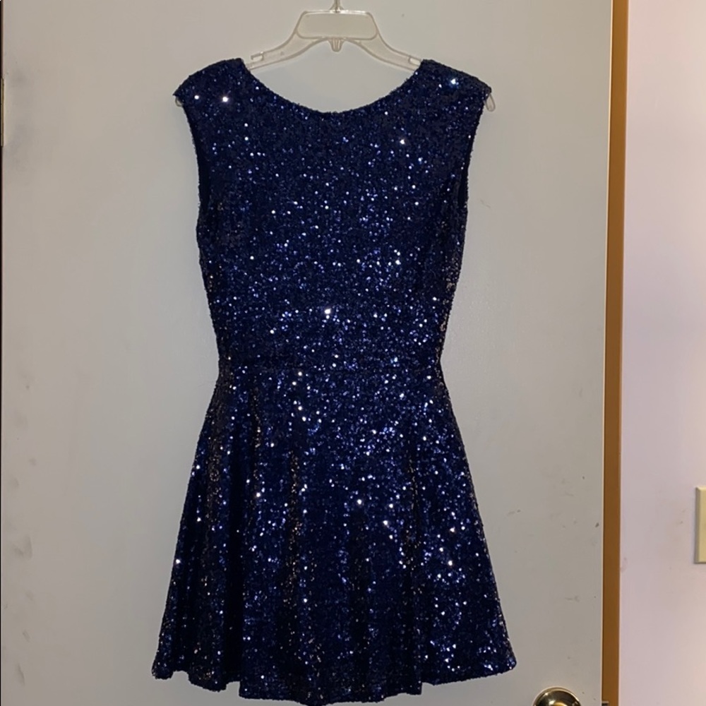 High Neck Sequin Dress